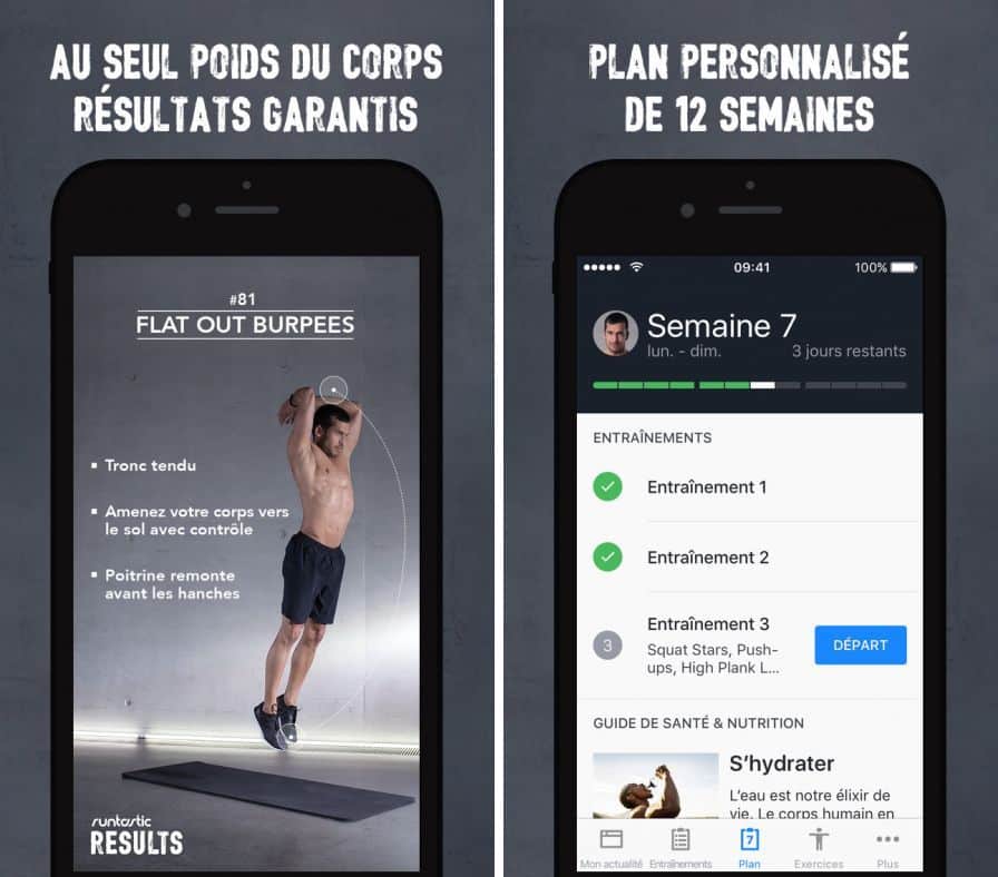 Runtastic results application remise en forme